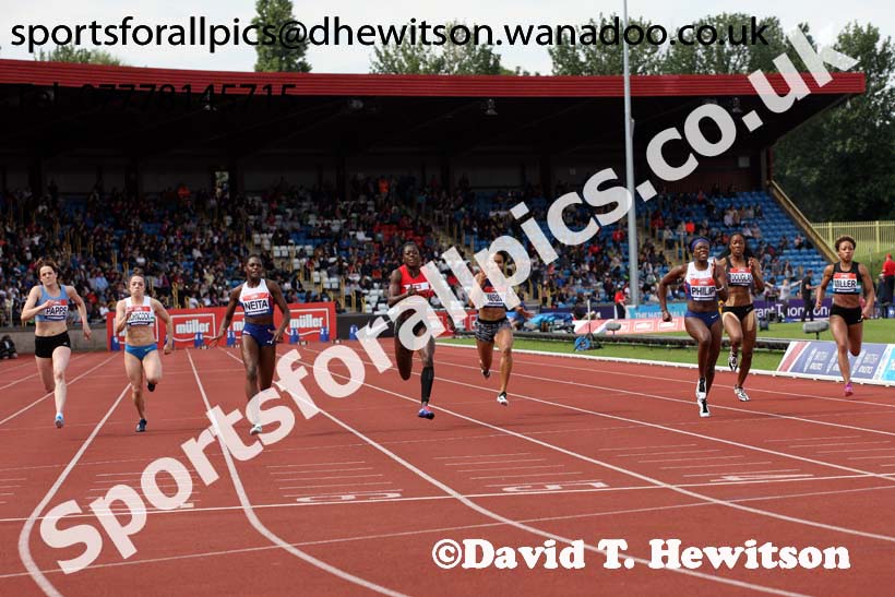 Womens 100 metres, British Championships, Birmingham. Photo: David T. Hewitson/Sports for All Pics